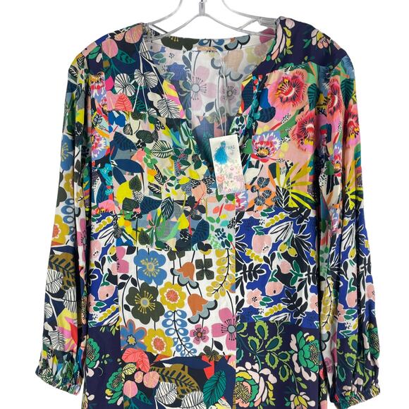 Johnny Was Puff Sleeve Maxi Dress Swim Cover Up Layla Print Size XS - Picture 6 of 13